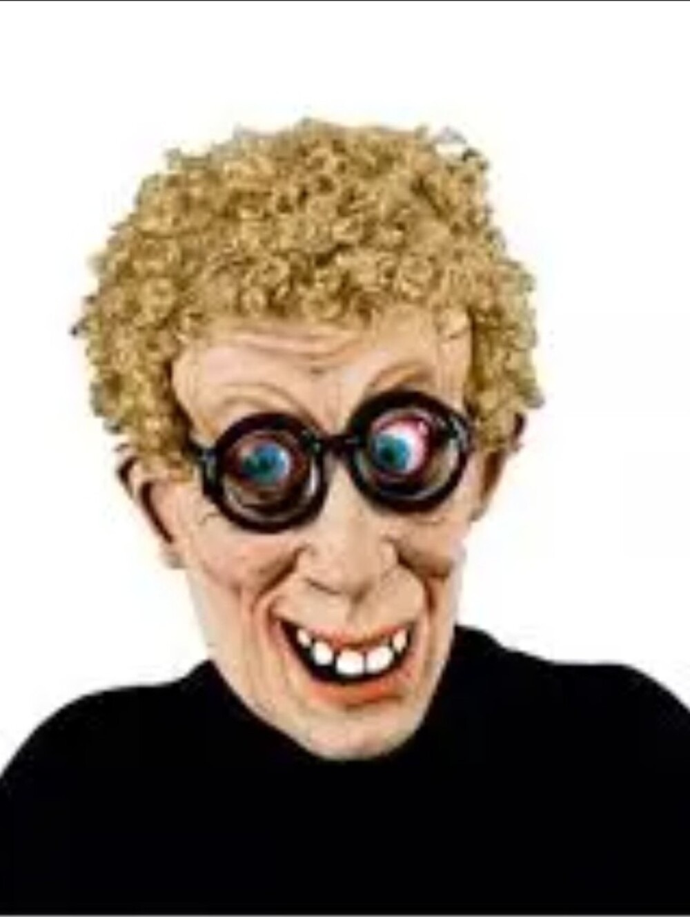 Novelty Curly Blonde Hair Rubber Funny Mask with Goggles
